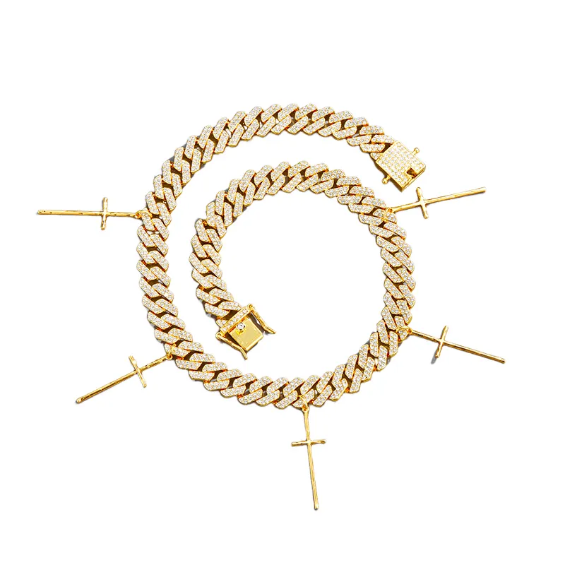 Alloy Diamond Hip Hop Necklace Cubac-1