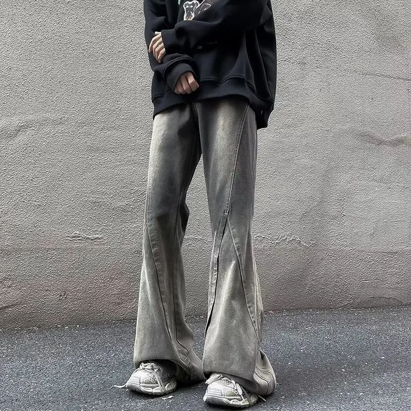Retro Raw Edge Gradient Jeans-1