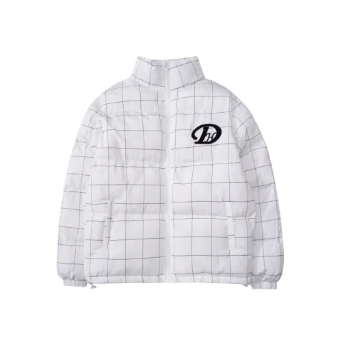 Design Sense Plaid Letter Flocking Lazy Style Cotton-padded Jacket