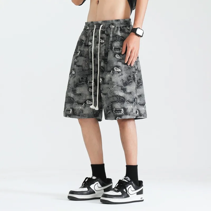 Loose Casual Five Point Baggy Beach Shorts-2