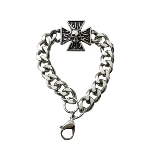 Skull Exquisite Stainless Steel Cross-shaped Punk Bracelet