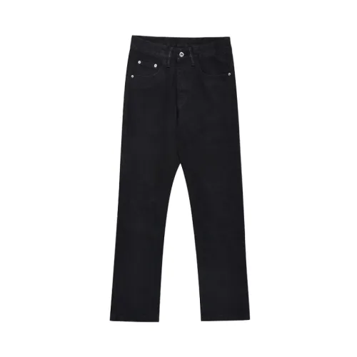 High Street Vibe Flame Skull Embroidery Denim Trousers