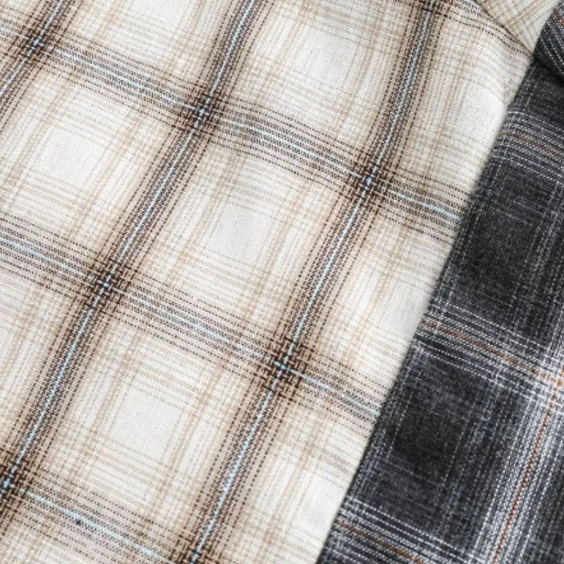 Retro Plaid Stitching Design Long Sleeve Shirt-3