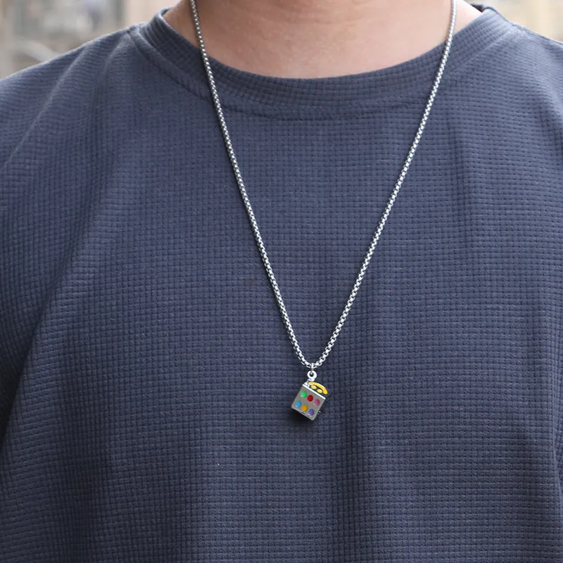 Multi Sided Dice Pendant Necklace-1