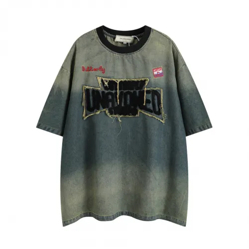 Tie-Dye Patch Embroidered Short-Sleeved T-Shirt