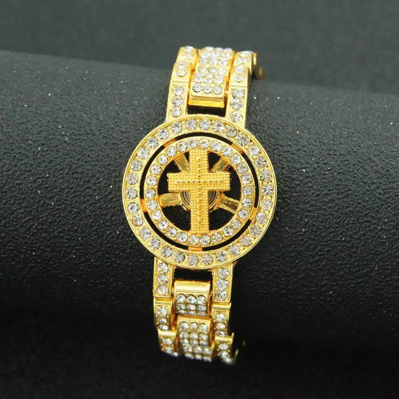 Hip Hop Rotatable Cross Bracelet Cubac-4