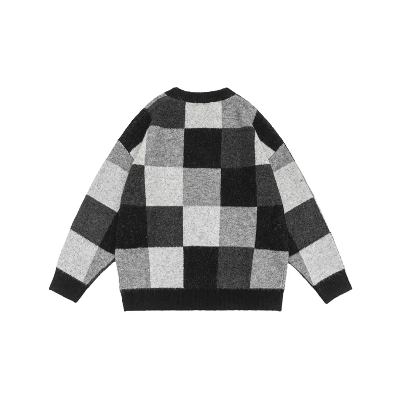 Contrast Color Stitching Retro Sweater-7