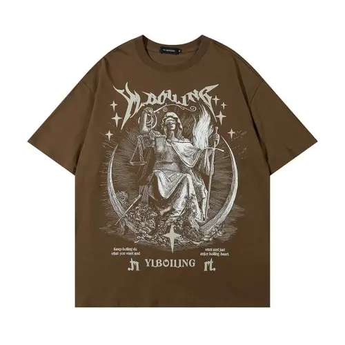 Retro Dark War Goddess Design Casual T-Shirt