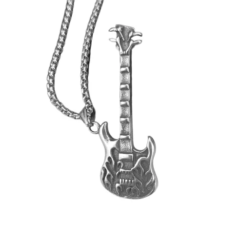 Titanium Steel Electroplated Guitar Stainless Necklace