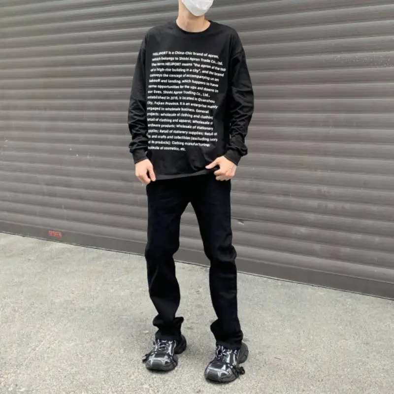HELIPORT Apron Letter Long Sleeve Loose Sweatshirt-4