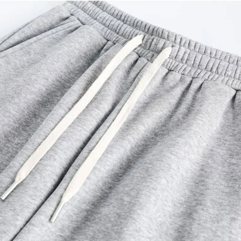 Solid Color Fleece lined Casual Pants-5