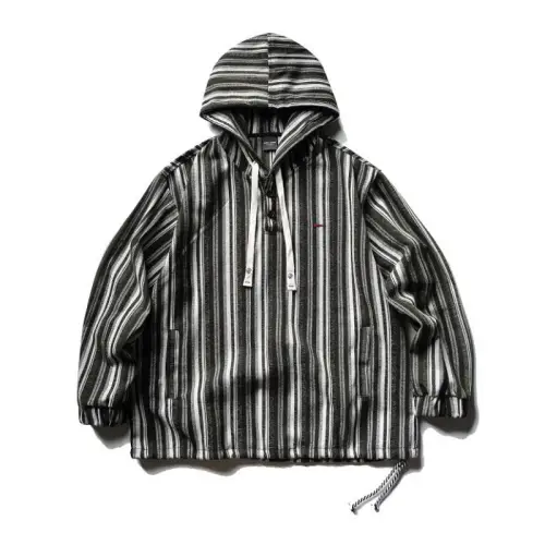 Vertical Striped Hooded Jacket