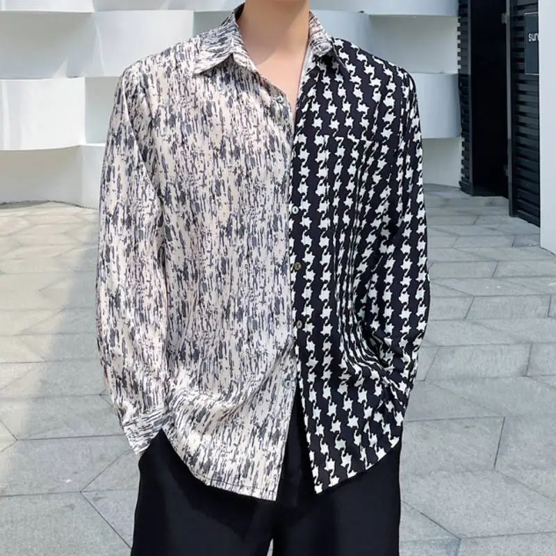 Leopard Print Patchwork Long Sleeved Shirt-2