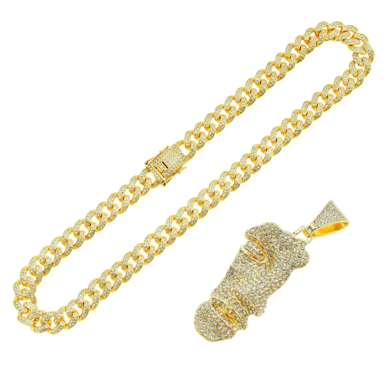 Half Face Portrait Pendant Necklace-1