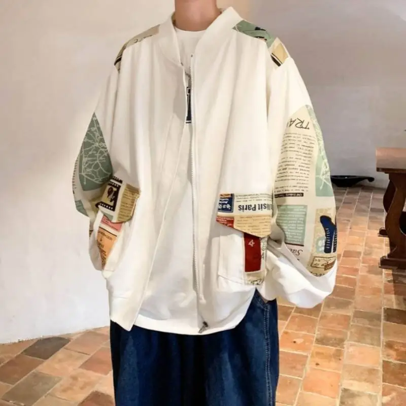 Baseball Niche Stitching Retro Jacket-3