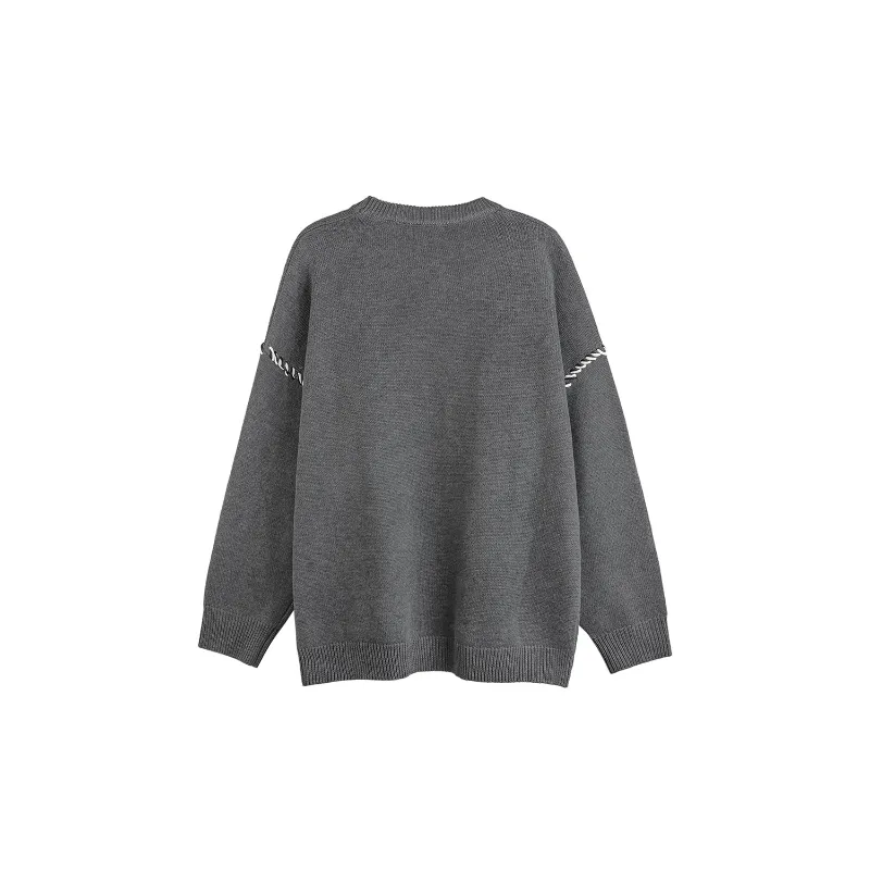Street Design Trendy Loose Sweater-6
