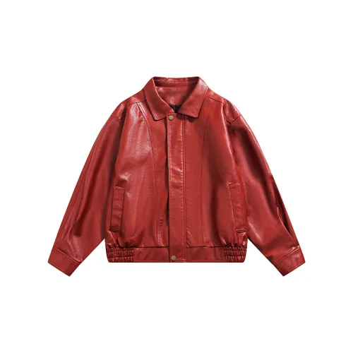 Vintage Solid Color Lapel PU Leather Jacket