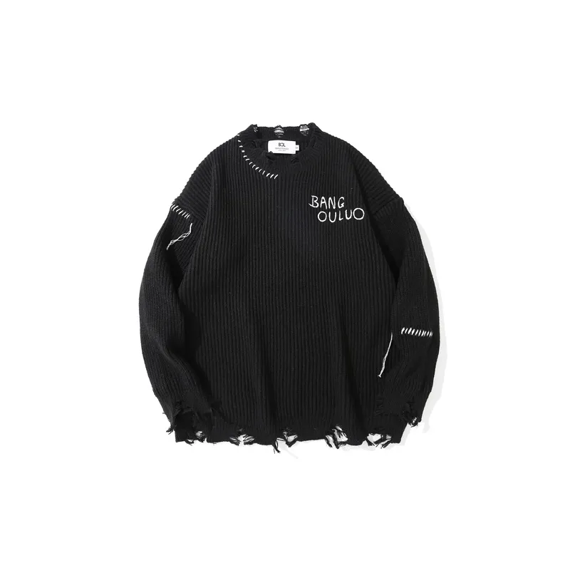 High Street Distressed Ripped Sweater-0
