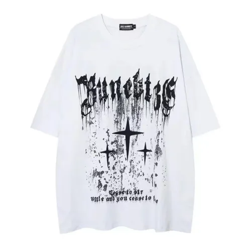 Letter Wings Printed Heavy Cotton T-Shirt