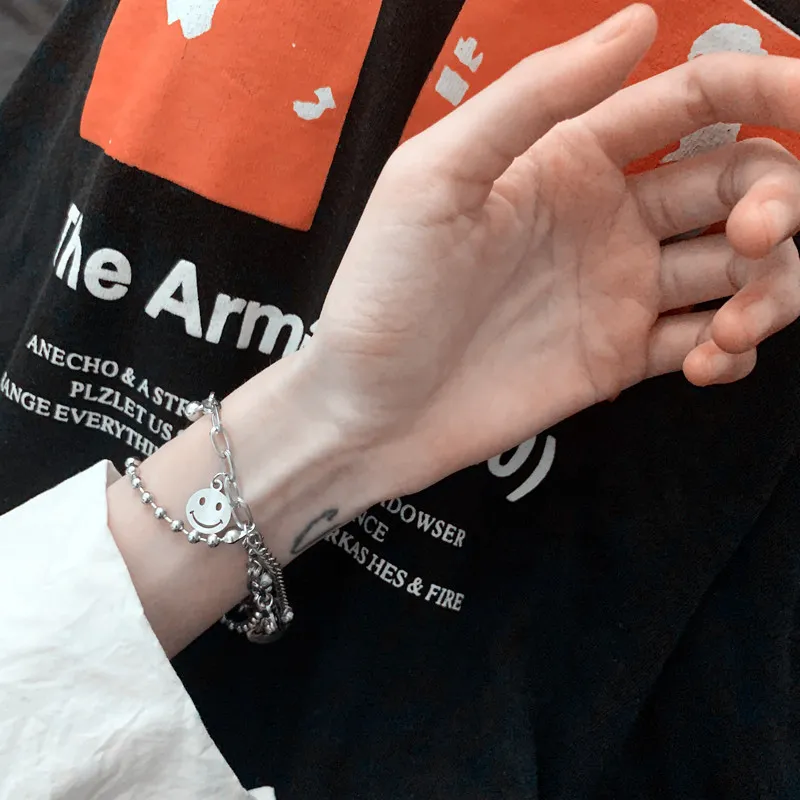 Double Layer Smiley Face Bracelet-2