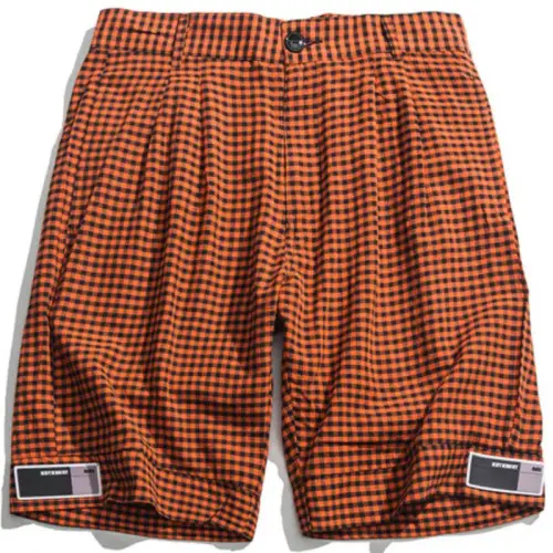 HeyHenry Hip Hop Plaid Patch Trendy Brand Bf Harajuku Shorts For Men And Women Summer 2020 New Straight Casual Pants