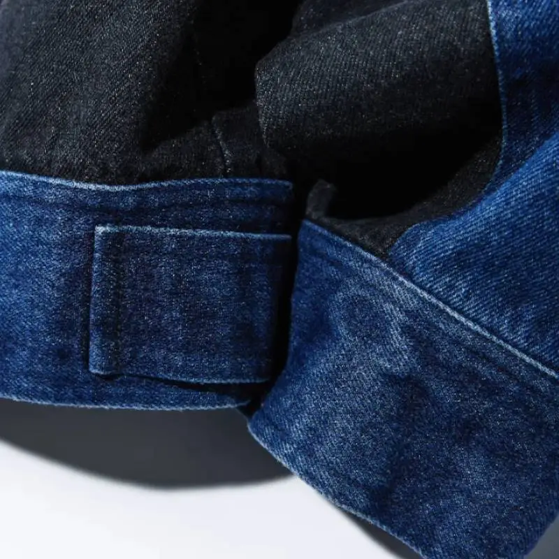 Blue Patchwork Denim Jacket-5