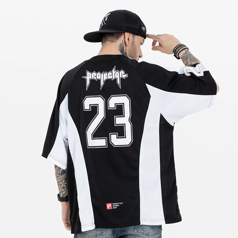 Patchwork Loose Retro Jersey-3