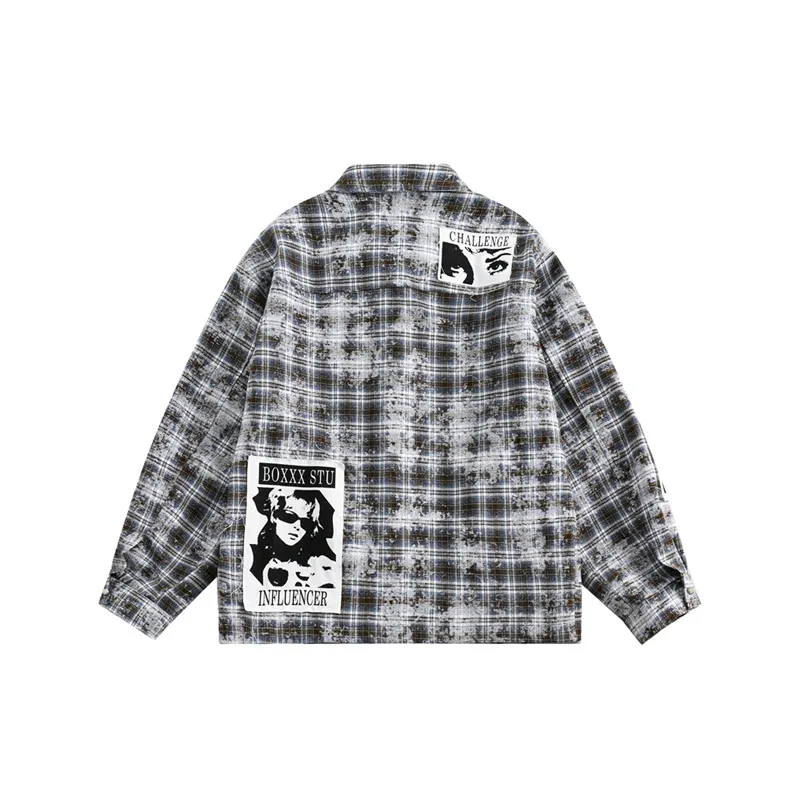 New Color matching Plaid Pic Lapel Jacket-1