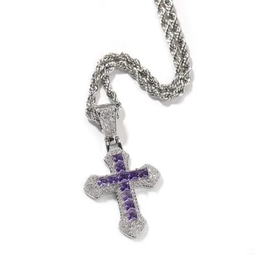 Cross Hip Hop Fashion Diamond All-match Woolen Necklace