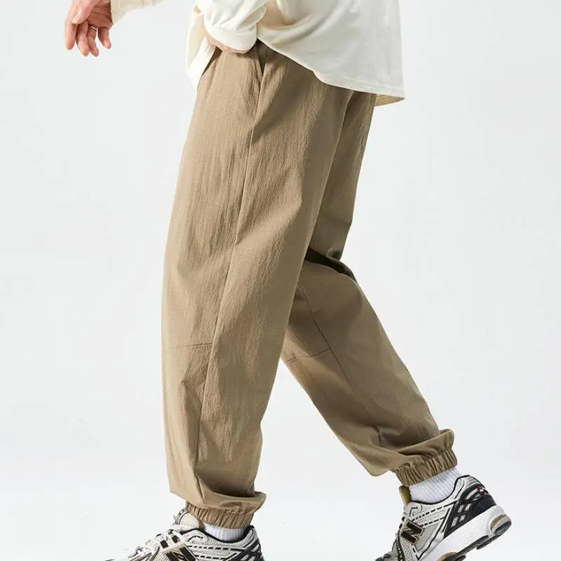 Thin Ice Silk Drawstring Ankle Pants-13