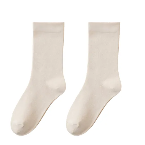 Loose Plain Mid-Calf Sock