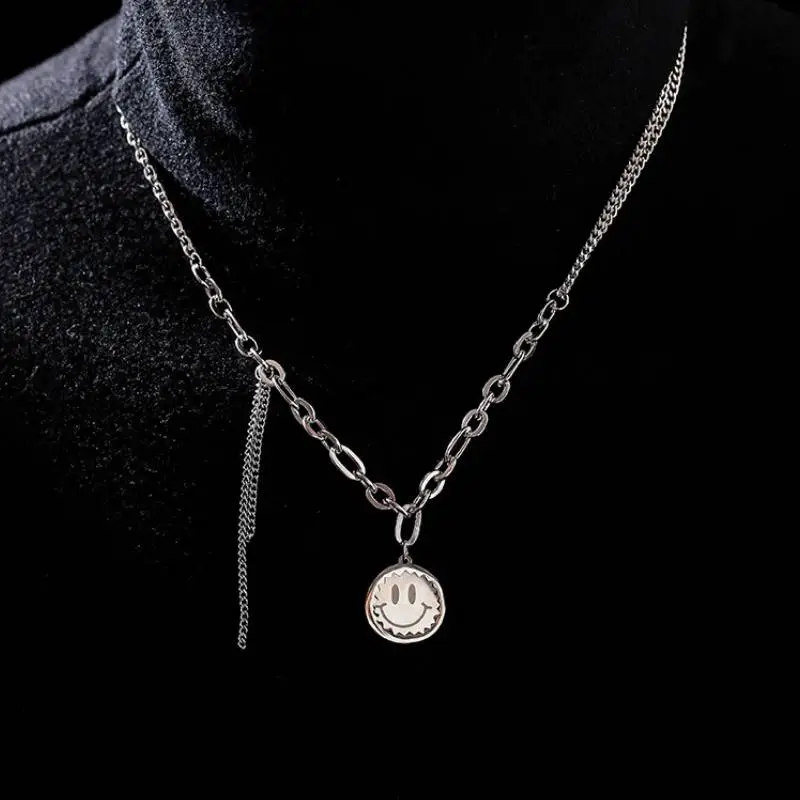 Double Smiley Face Necklace-1