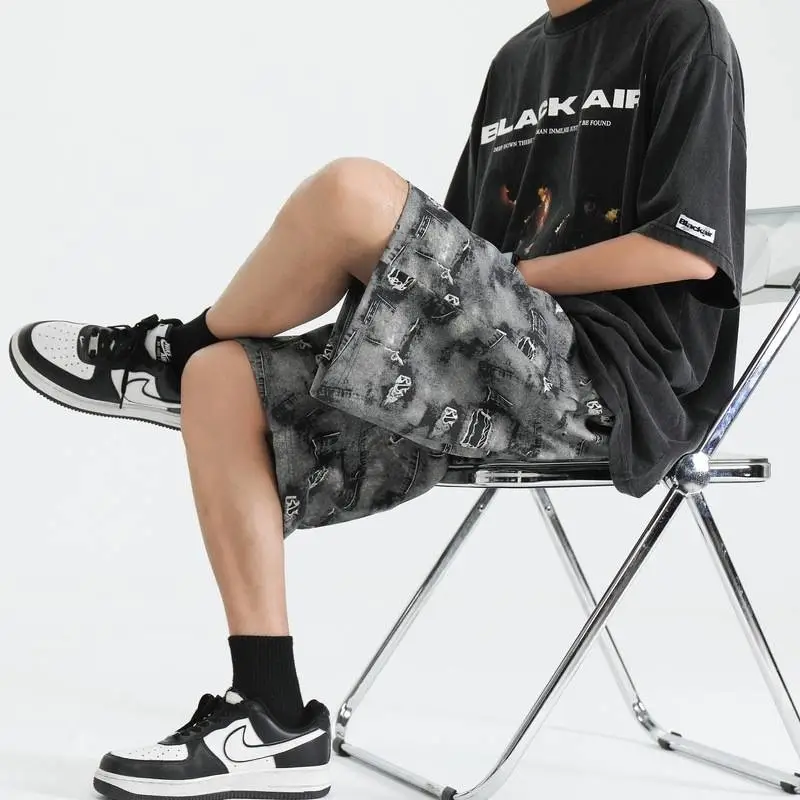 Loose Casual Five Point Baggy Beach Shorts-3