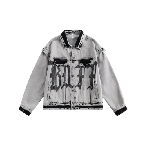 Half-split Sleeve Washed Graffiti Casual Jacket