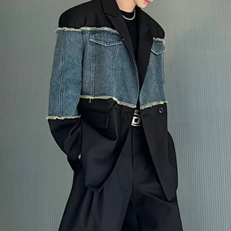 Washed Denim Edge Stitching Jacket-1