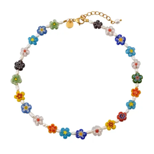 Dopamine Flower Rice Grain Necklace