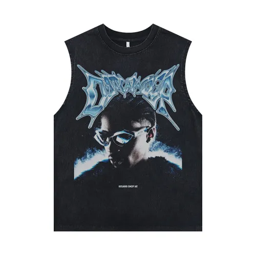 Character Print Sleeveless T-Shirt