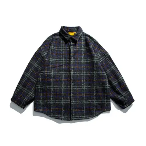 Casual Full Print Plaid Loose Vintage Long Sleeve Lapel Shirt