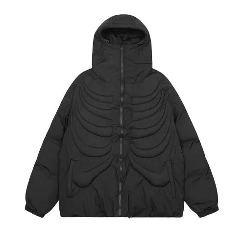 Heavy Three-Dimensional Skeleton Embroidered Cotton-Padded Jacket