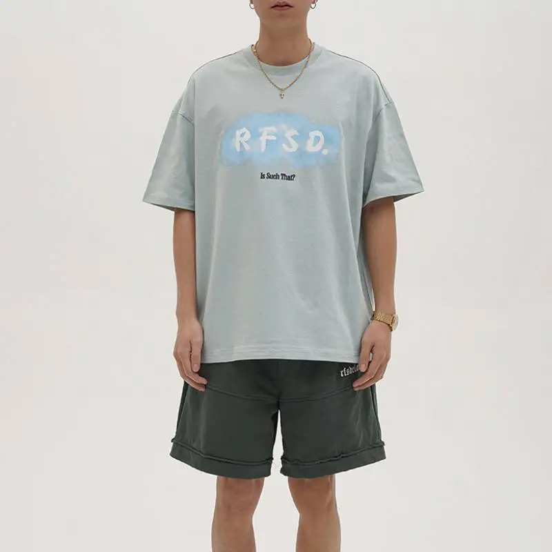 Loose Tide Street Cotton Printed Short Sleeve T shirt-5
