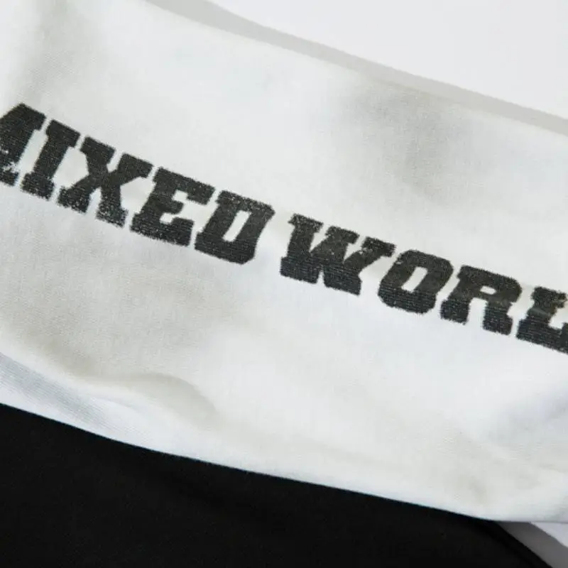 Retro Fake Two piece Long Sleeve T shirt-3