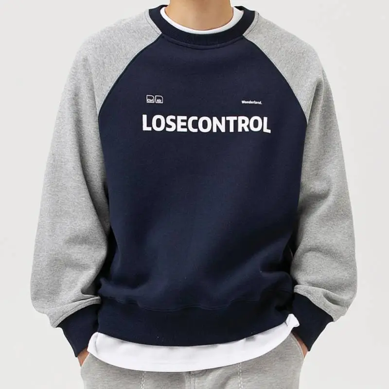 Color Blocked Printed Knitted Crewneck Sweatshirt-1