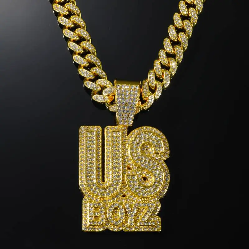 Letter Diamond Pendant Necklace-1