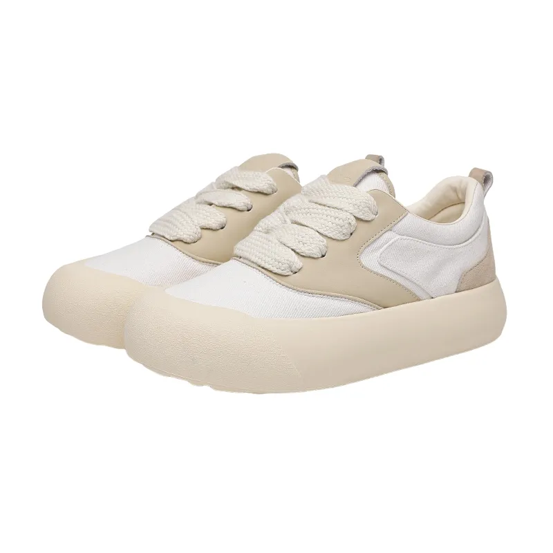 Thick Sole Round Head Color Matching Casual Shoes-2