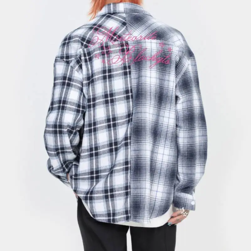 Fuzzy Patchwork Grid Shirt-3