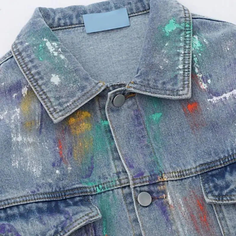 Retro Tie Dye Denim Jacket-3