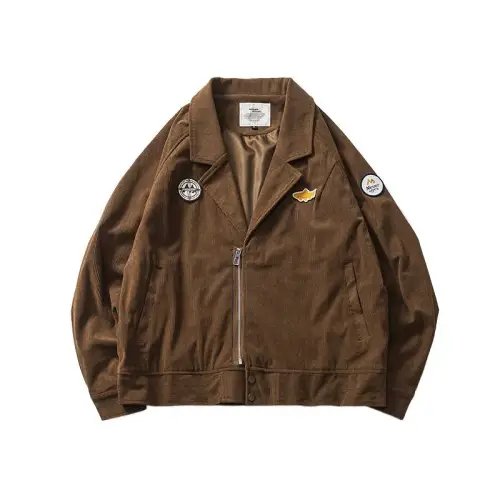 New Solid Color Corduroy Vintage Decal Decorative Lapel Jacket