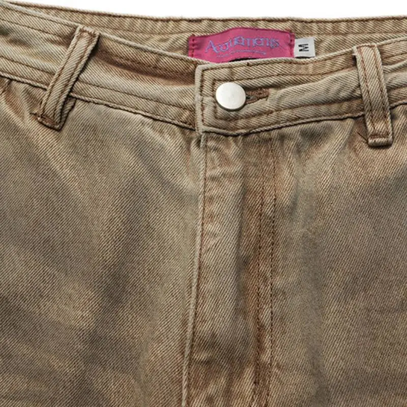 High Street Loose Nostalgic Washed Jeans-2