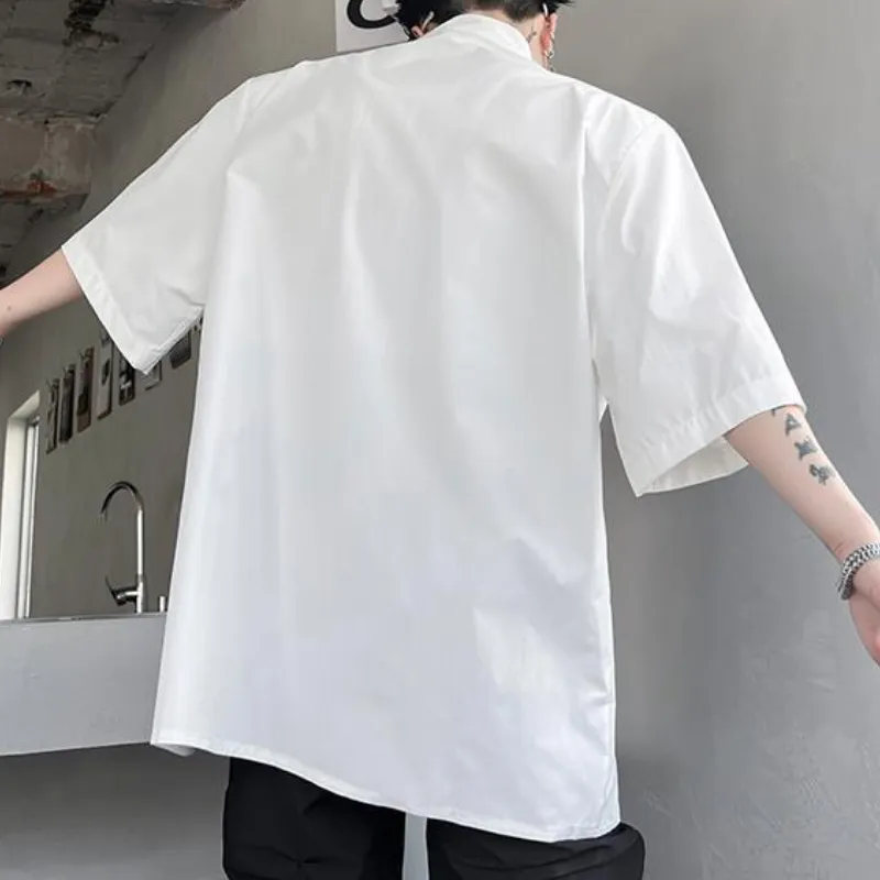 Dark Style Stand Up Collar Shirt-4