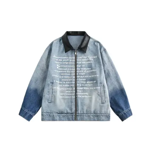 Hip Hop Old Letter Lasel Denim Jacket